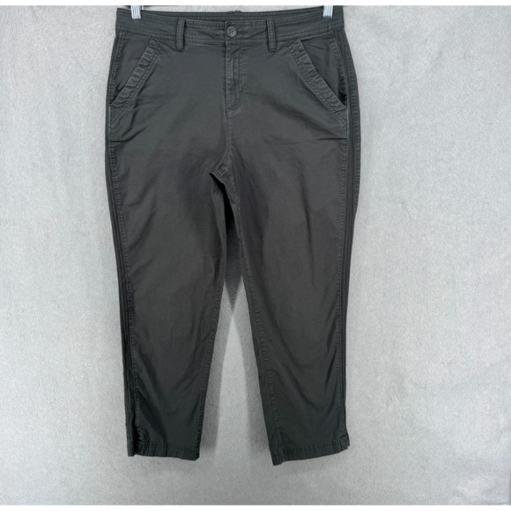 Eddie Bauer Aspire Ankle Pants Womens Size 12 Gray Slightly Curvy Twill Slim Leg